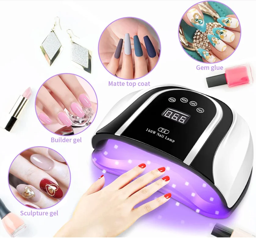 large uv led nail lamp high power 160w 54beads salon double hand home manicure gel polish dryer 1 carton dropshipping