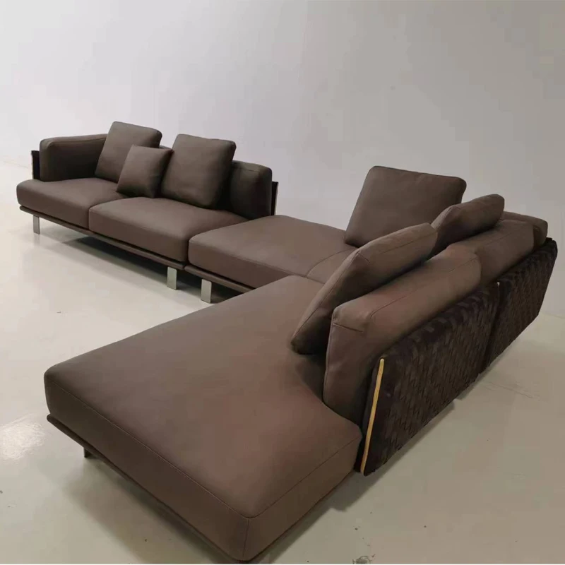High quality couch hotel furniture sponge sofa sets modern Modular leather sofas and couches living room furniture for villa