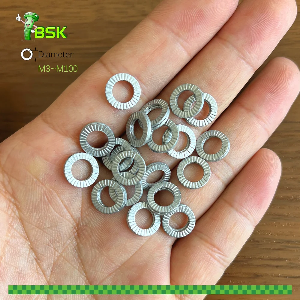 DIN 25201 size M3 to M100 Extreme Vibration Resistant Wedge Lock Washers double stack self-locking anti-loose washers