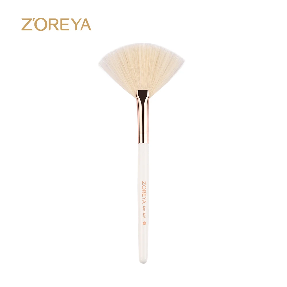 Fan Blush Cosmetic Private Label Makeup Brush for Women Custom Logo New Single Makeup Brush Synthetic Hair Wooden Hande ISO9001