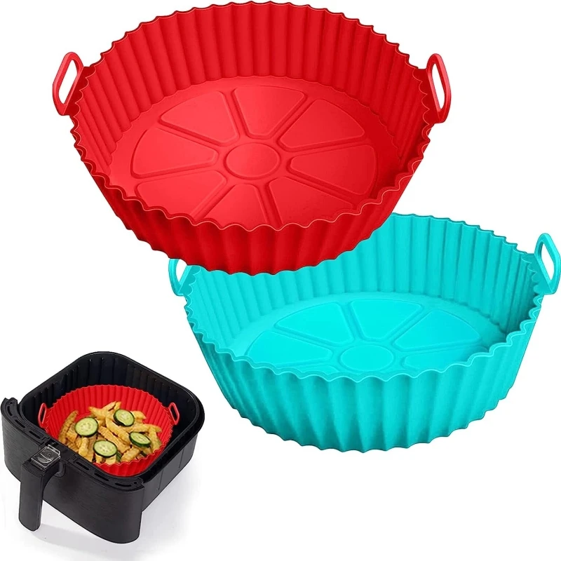 Hot SaleAir Fryer Silicone Liners Pot Basket Bowl Replacement of Flammable Parchment Paper Reusable Baking Tray Oven Accessories