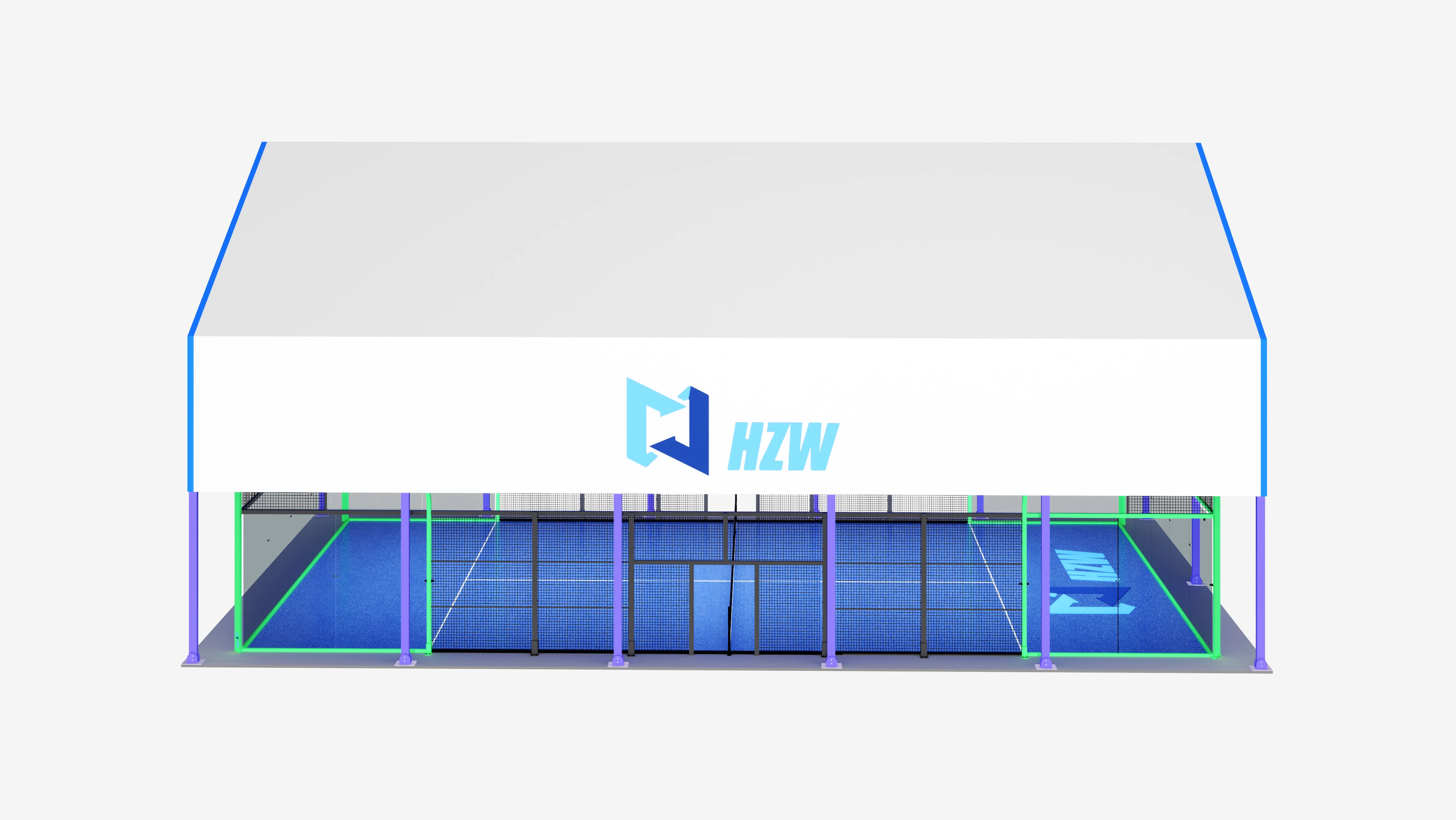 HZW Factory-Made Artificial Grass Paddle Tennis Court Lawn Panorama Court for Grass Padel Tennis