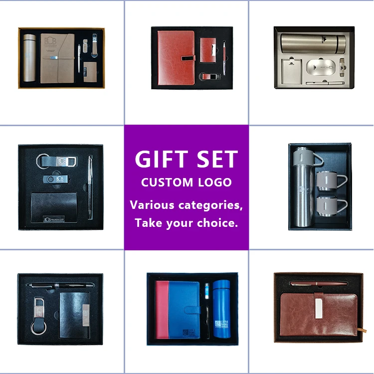 Custom office present notebook agenda 2023 exclusive luxury corporate promotional business gift set for vip clients