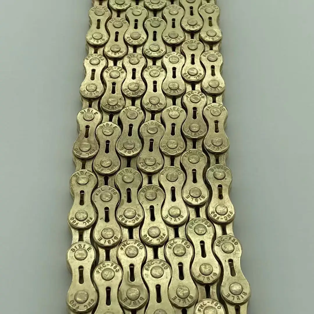 FNC Ultra-light stainless steel bicycle chain 8 speed bicycle chain gold hollow