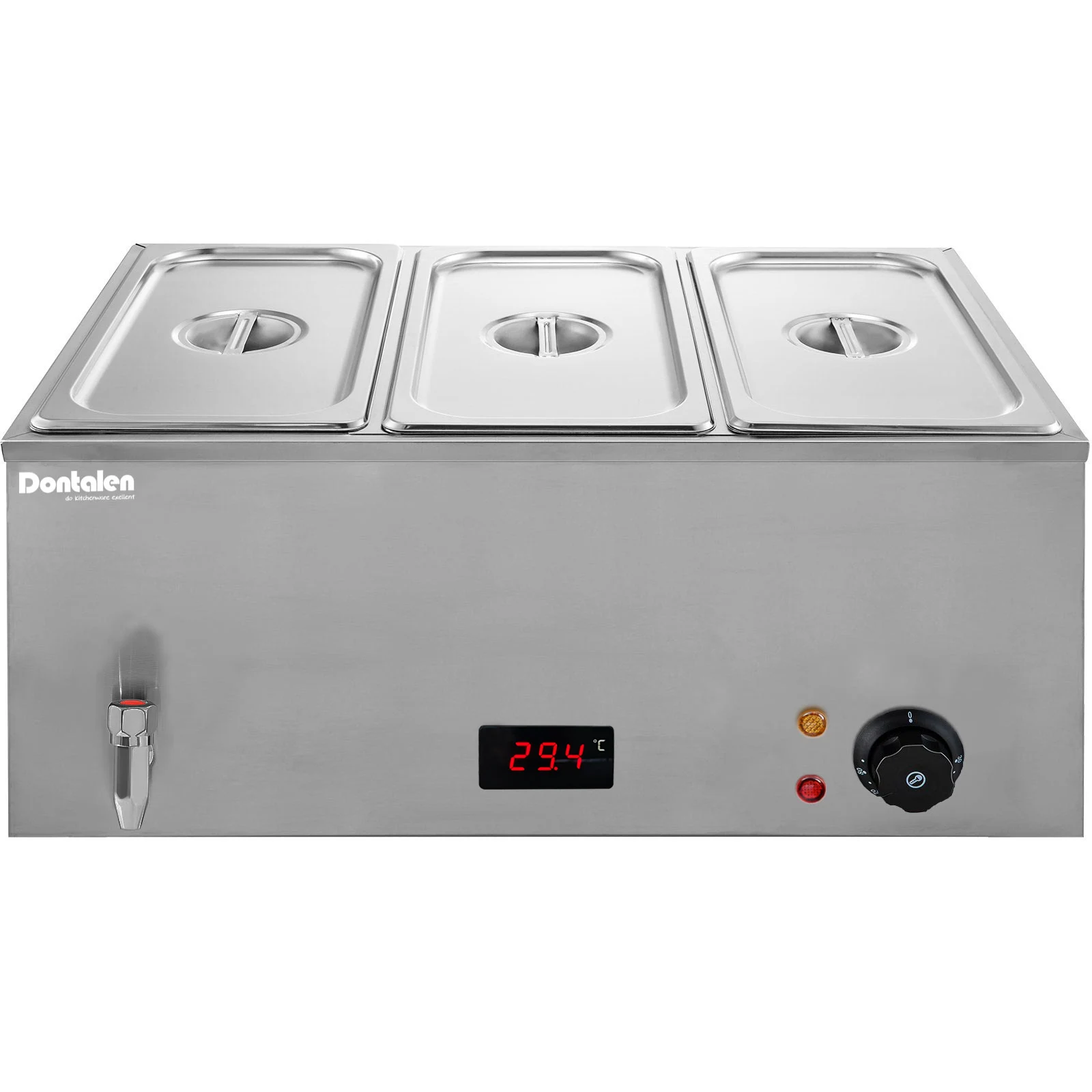 Новый стиль 4 кастрюли в стиле смеситель Электрический подогреватель еды bain marie для шведского стола с температурным дисплеем