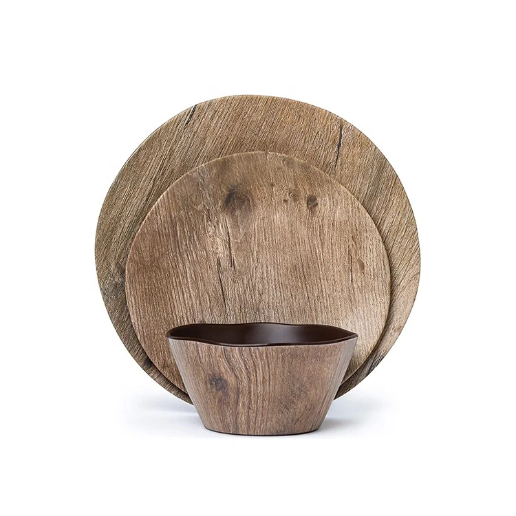 12 PCS Outdoor Camping Plate Set Melamine Plates and Bowls Sets