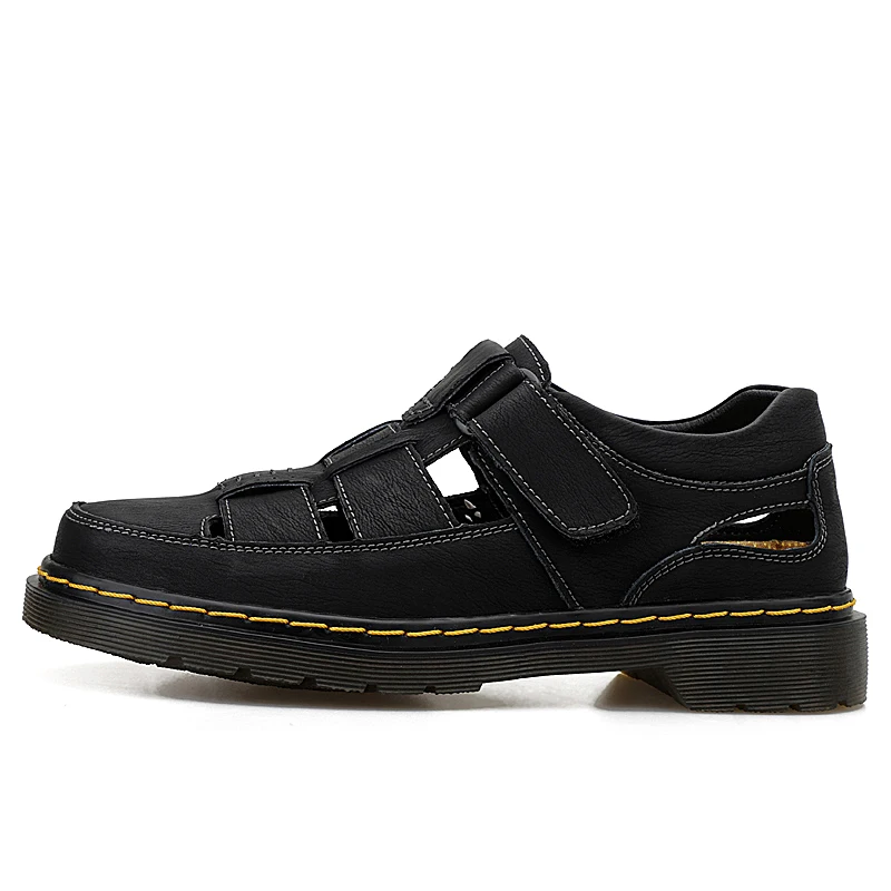 Fashionable new style Large leather toe sandals men slippers sandals for men leather flat sandals