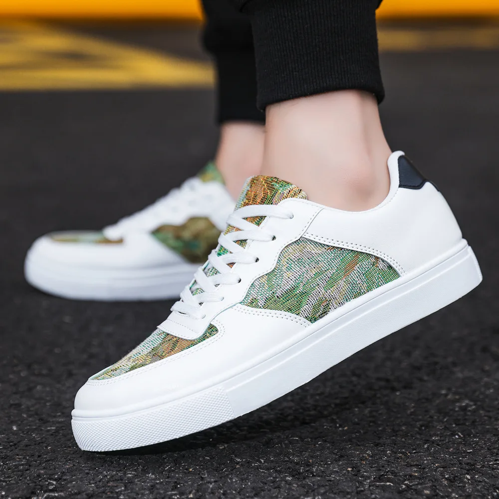 Factory direct supply korean style fashion flat sport sneakers casual shoes for men