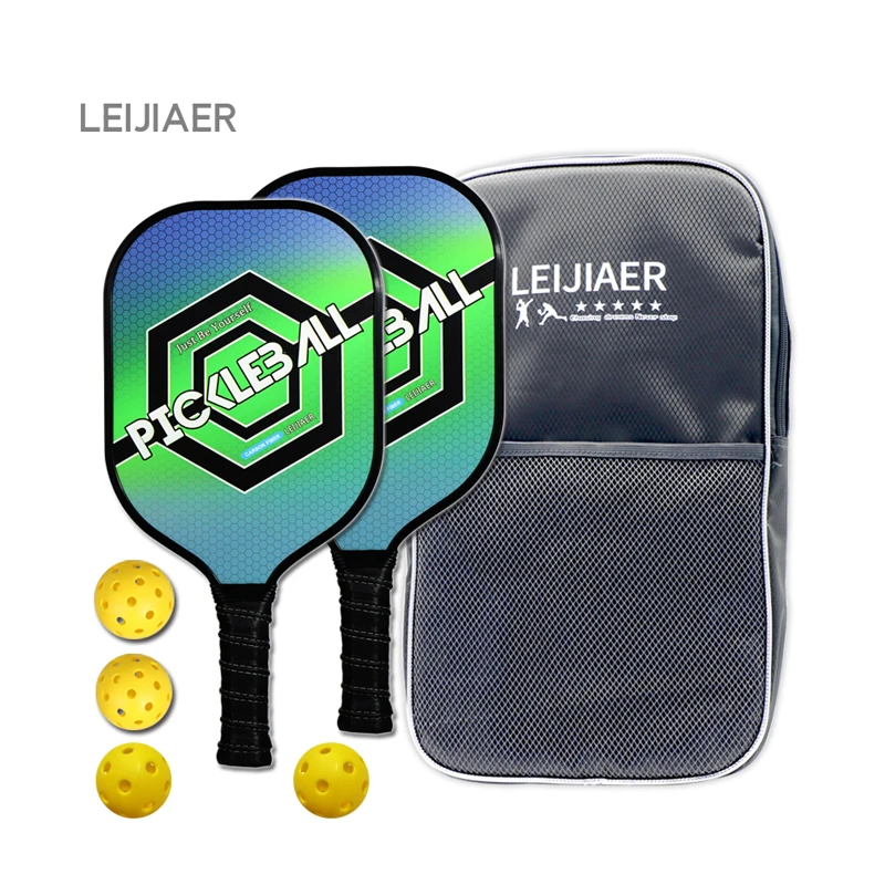 LEIJIAE USAPA  Pickleball Paddles Pro Graphite Pickleball racket Set of 2Pickleball Racquet out door 40 indoor holes 26hloer