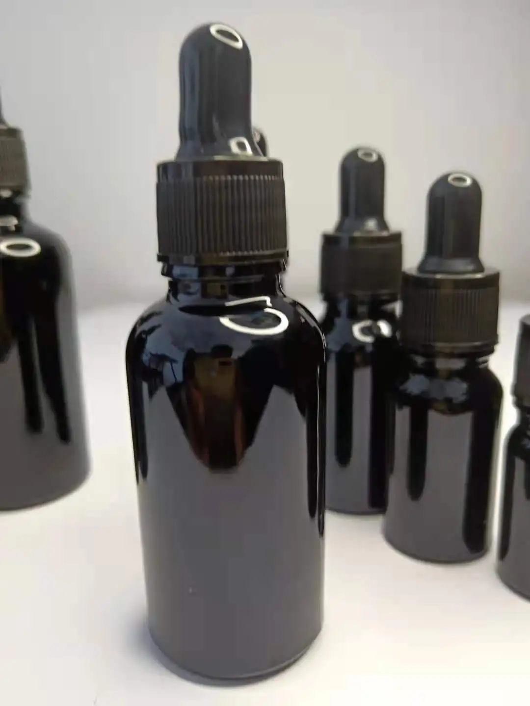 15 20 30 50 60 100 120 ml empty essential hemp oil black cosmetic glass bottles with dropper