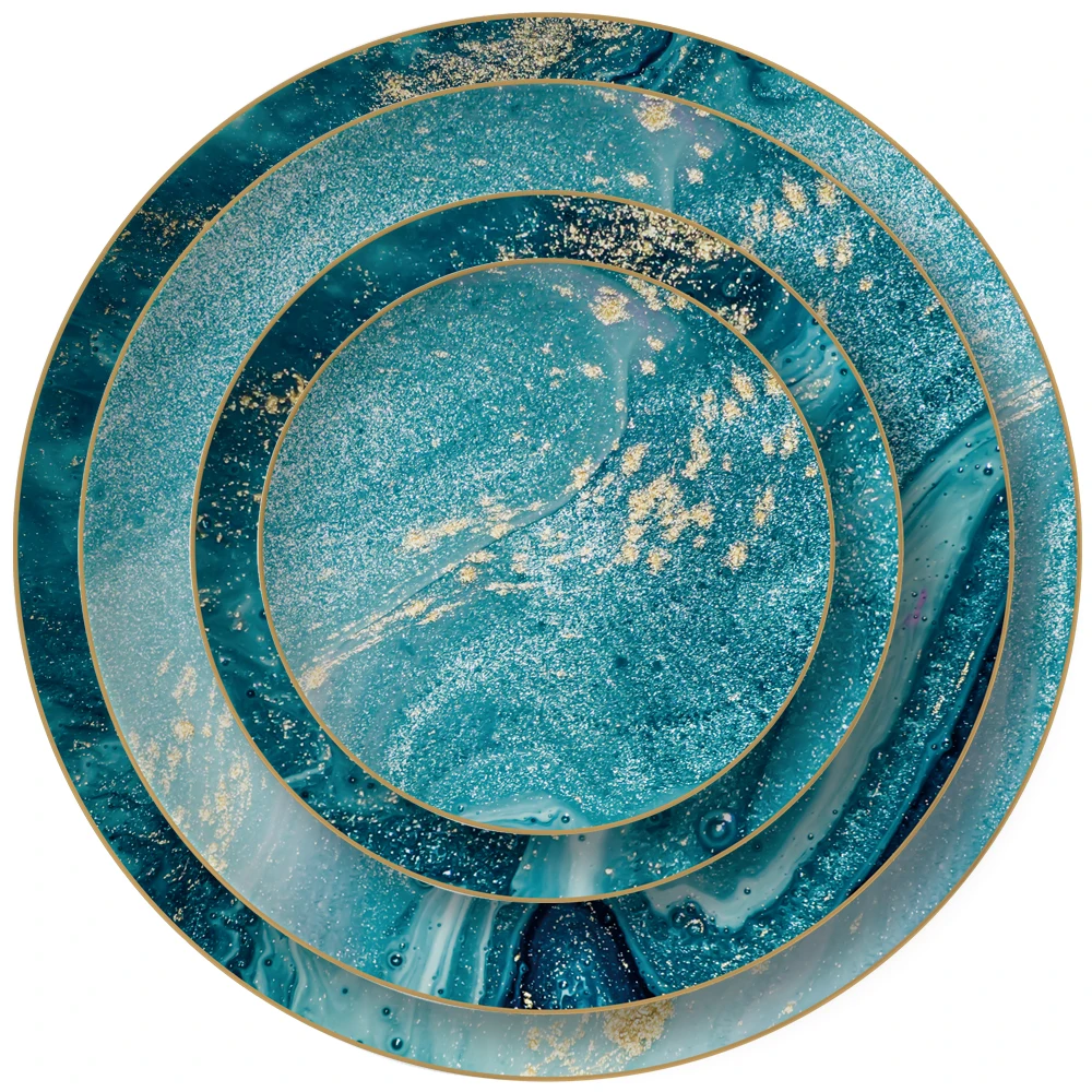 Macarons Colored Royal Ceramic Dinner Set Bone China Wedding Decorative Plates Hot Sales