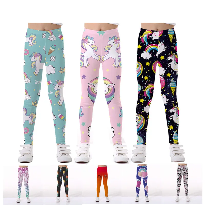 Kids Pants Unicorn Legging Girls Trousers Leggings For Girls Legging Elasticity Breathable Soft Print Baby Boy Girls Pants