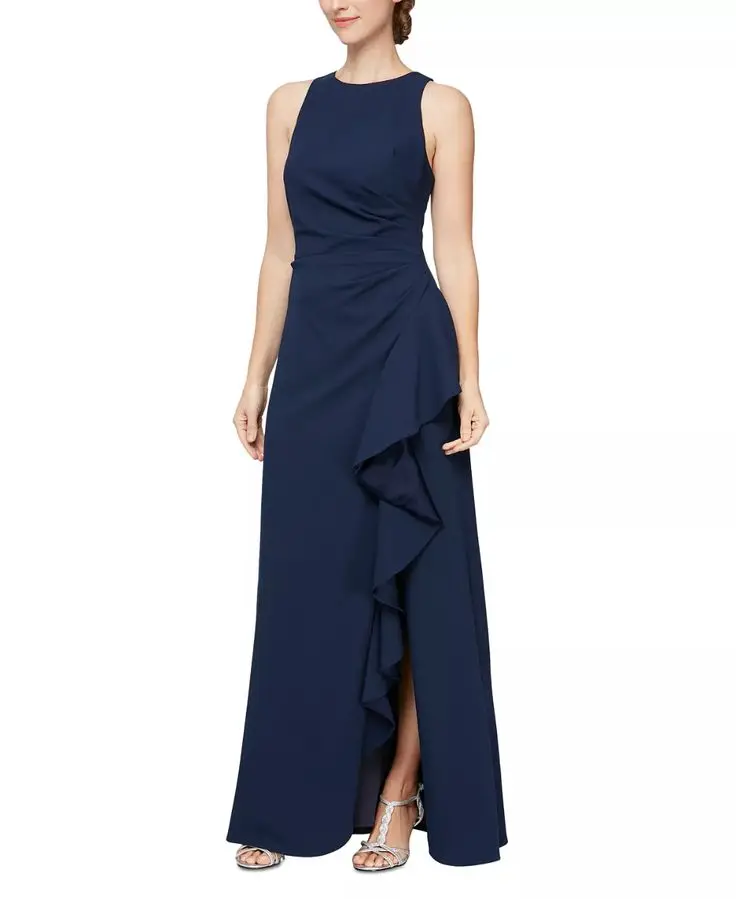 Heavy Weight 30 Momme 138cm Width Natural Fabric 2-Ply Silk Crepe De Chine Halterneck Mini Dress