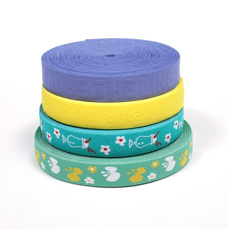 promotional oem low price custom logo nylon custom sun jacquard elastic waistband jacquard elastic band for underwear boxer