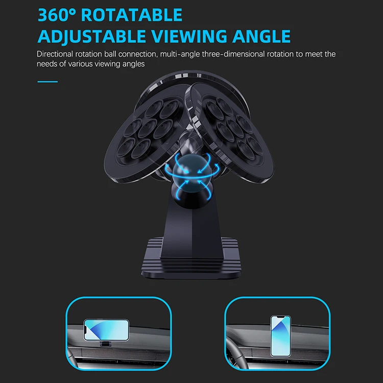 Shellbox bendable mounted strong stickness sucker magnetic car phone holder for car with metal sheet