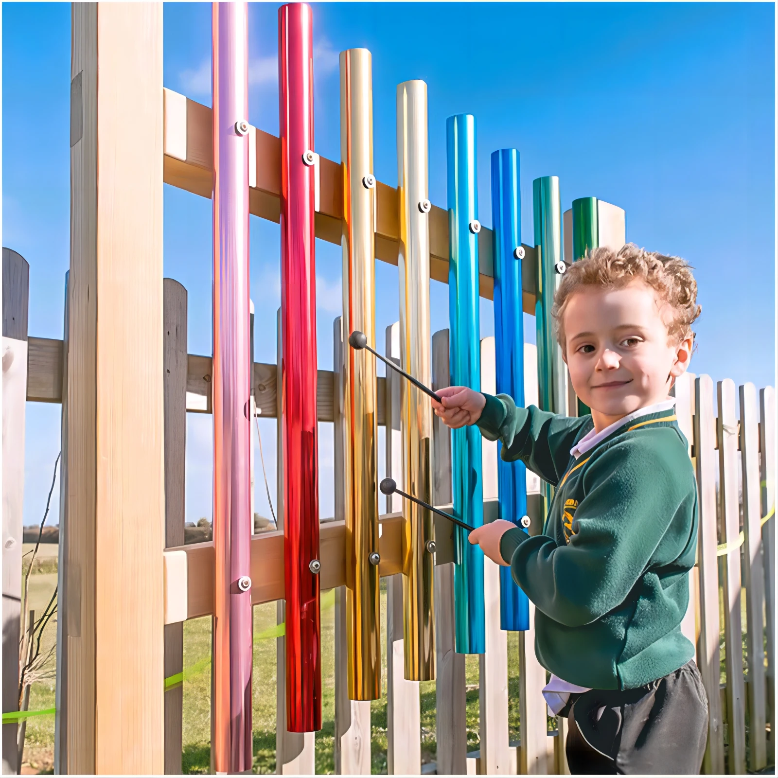 Outdoor Kids Park Playground Galvanized Steel Harp Percussion Toy Musical Instrument