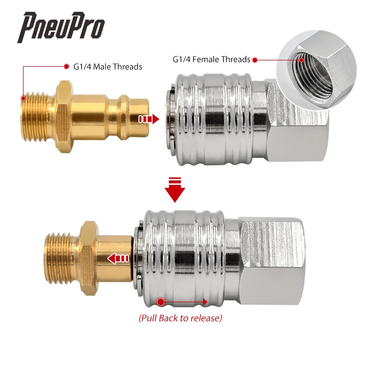 041-2002-00 (G 1/4) Brass fitting 14 compression female quick release air coupling