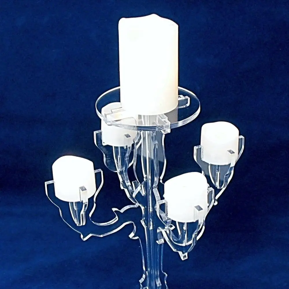 Modern acrylic candle holder/perspex candelabra