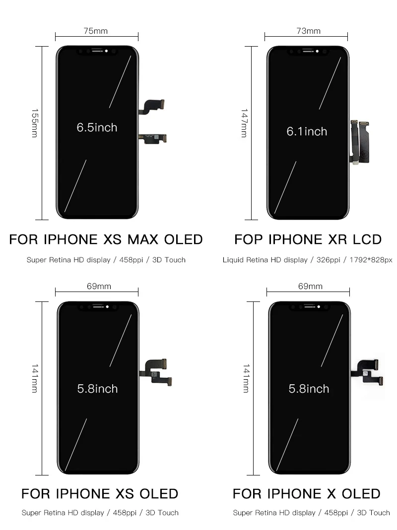  Оригинальный запасной Gx Oled-экран ЖК-дисплей для мобильного телефона Iphone 6 7 8 X XS XR