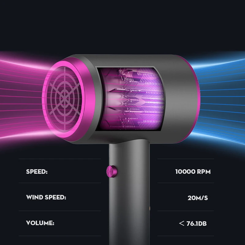 professional salon high speed mini ionic rechargeable hair dryer Household hotel travel Hand Blow Dryers