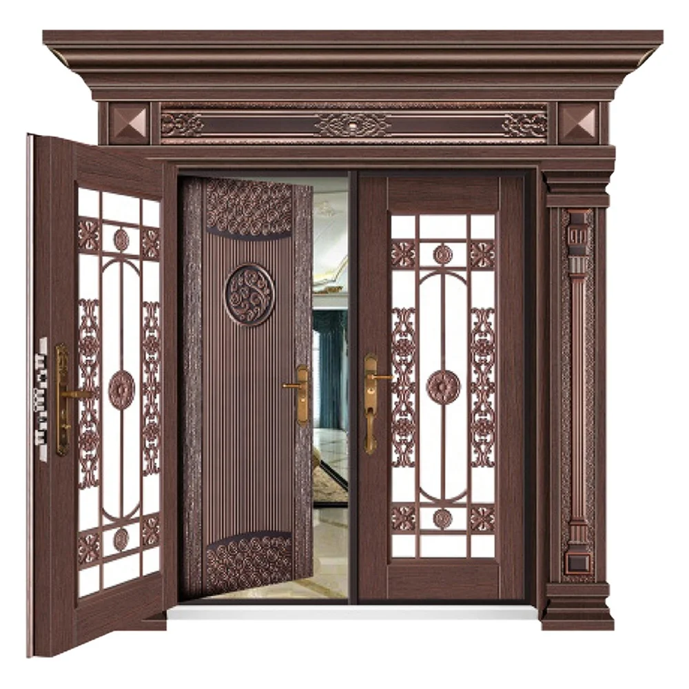 Luxury Main Gate Exterior Steel Villa Door Non-standard Residential Steel Villa Door