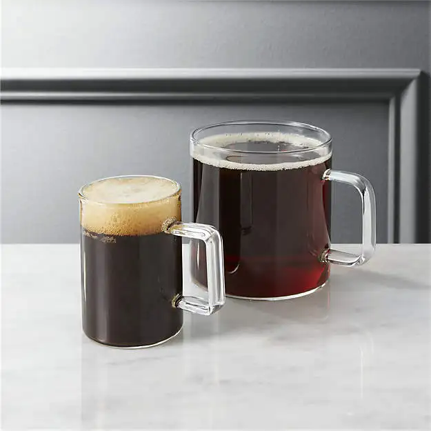 300ml / 10oz Heat Resistant Transparent Clear Glass Mug with Color Handle