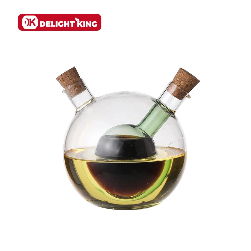 2 in 1 Glass Jars for Oliver oil and vinegar dispenser cruet 200ml bottle pot separation kettle sets