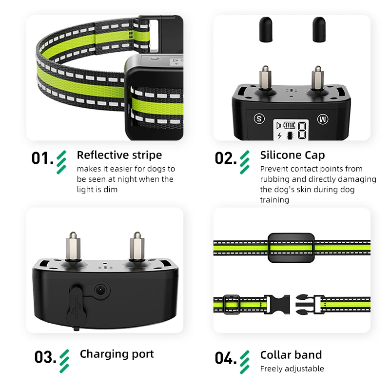 Wholesale Customize 2022 USB Rechargeable LED Display Dog Anti No Bark Stop Barking Shock Collar For Dogs