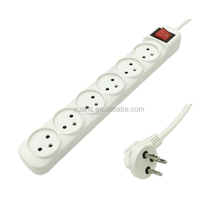 SII Approved Israel 6 Way Multi Electrical Extension Socket