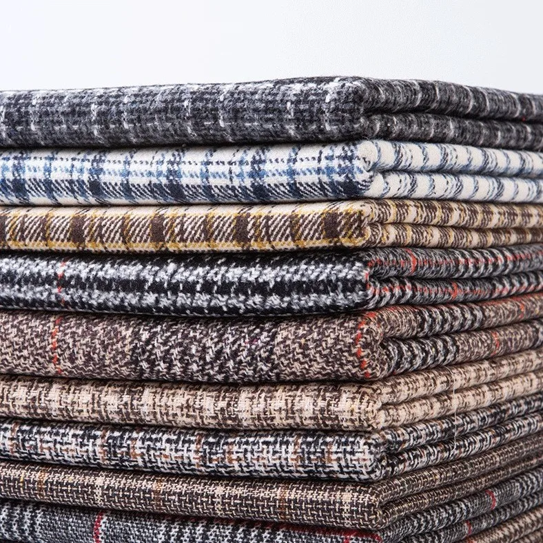 Винтажное осенне-зимнее плотное пальто в британском стиле, блейзер, костюмы, шерстяная ткань, шерстяная клетчатая ткань