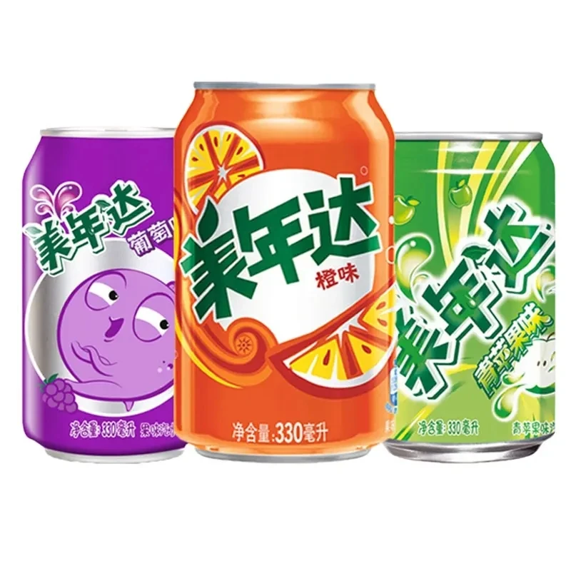 330ml exotic soda soft drink canned fruit orange/grape/apple flavor carbonated box