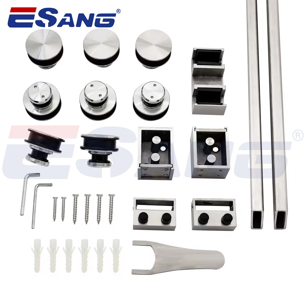 ESANG 8-12MM Bathroom Glass Hardware Kit Ss304 Shower Sliding Door Glass Fitting