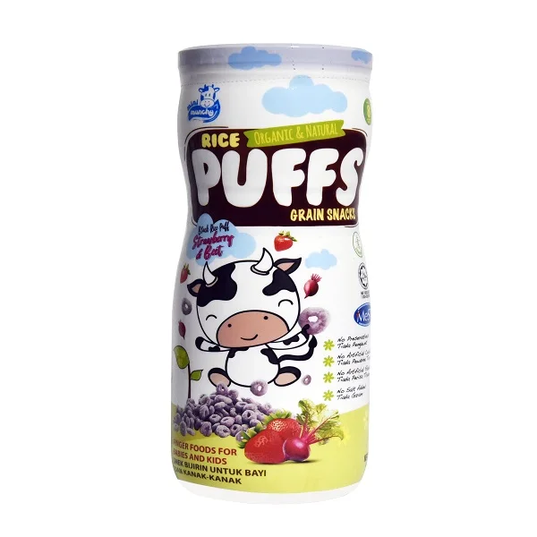 Healthy 100% Natural Baby Grain Snack Organic Strawberry & Beet Black Rice Puff Snack Food