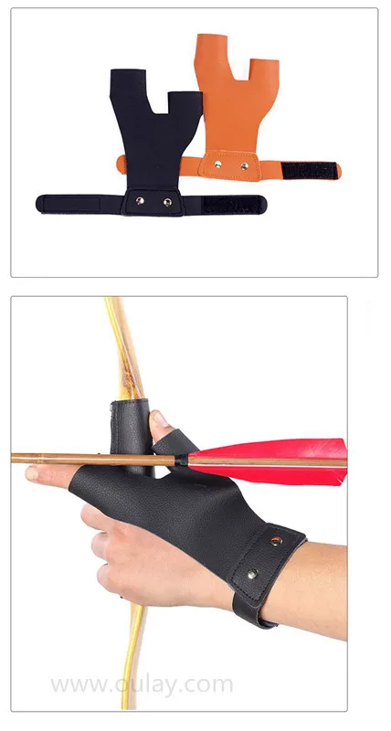 Hunting Leathers Hand Guard Holster Shooting Achery Traditional Fingers Guard  Gear 2 Finger Guard Leather Hunting left hand