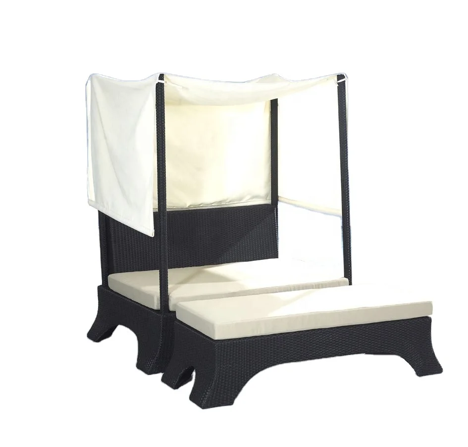 Furniture Outdoor Beach Chaise Lounge Rattan Sun Bed
