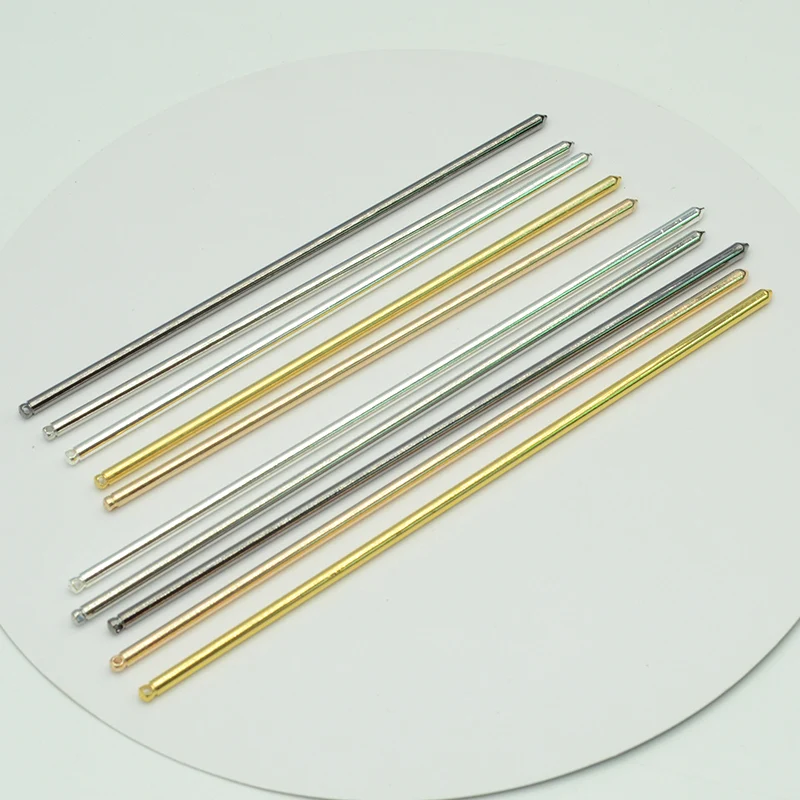 3mm*12.5cm  15cm Long Straight Metal Hair Sticks With Holes On Heads Iron Hair Forks Hairpins For DIY Bun Head Hair Accessories