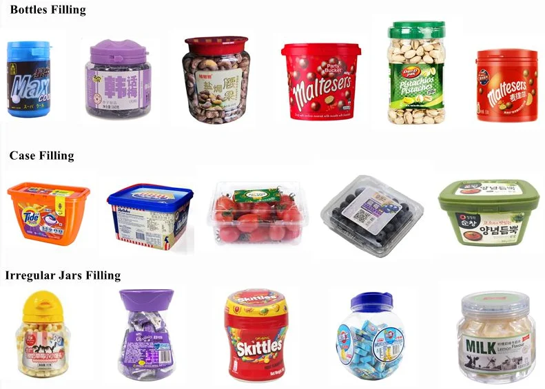 Automatic Multihead Weigher Weighing Sealing Cherry Plum Packaging Machine Plastic Box Tray Filling Line