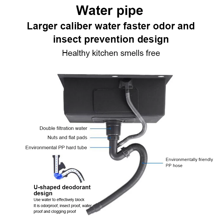 Factory Great Quality 304 Stainless Steel Nano Black Single Bowl Kitchen Sink