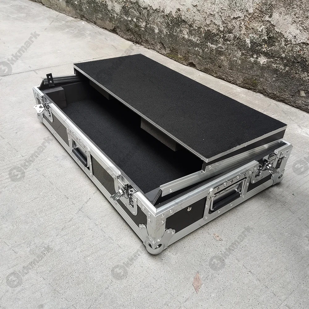 DJ Flight Case For Pioneer DDJ-1000 / SRT DDJ-SX3 and DDJ-FLX6 Series Digital Controllers W-LED Sliding Laptop Shelf Wheels