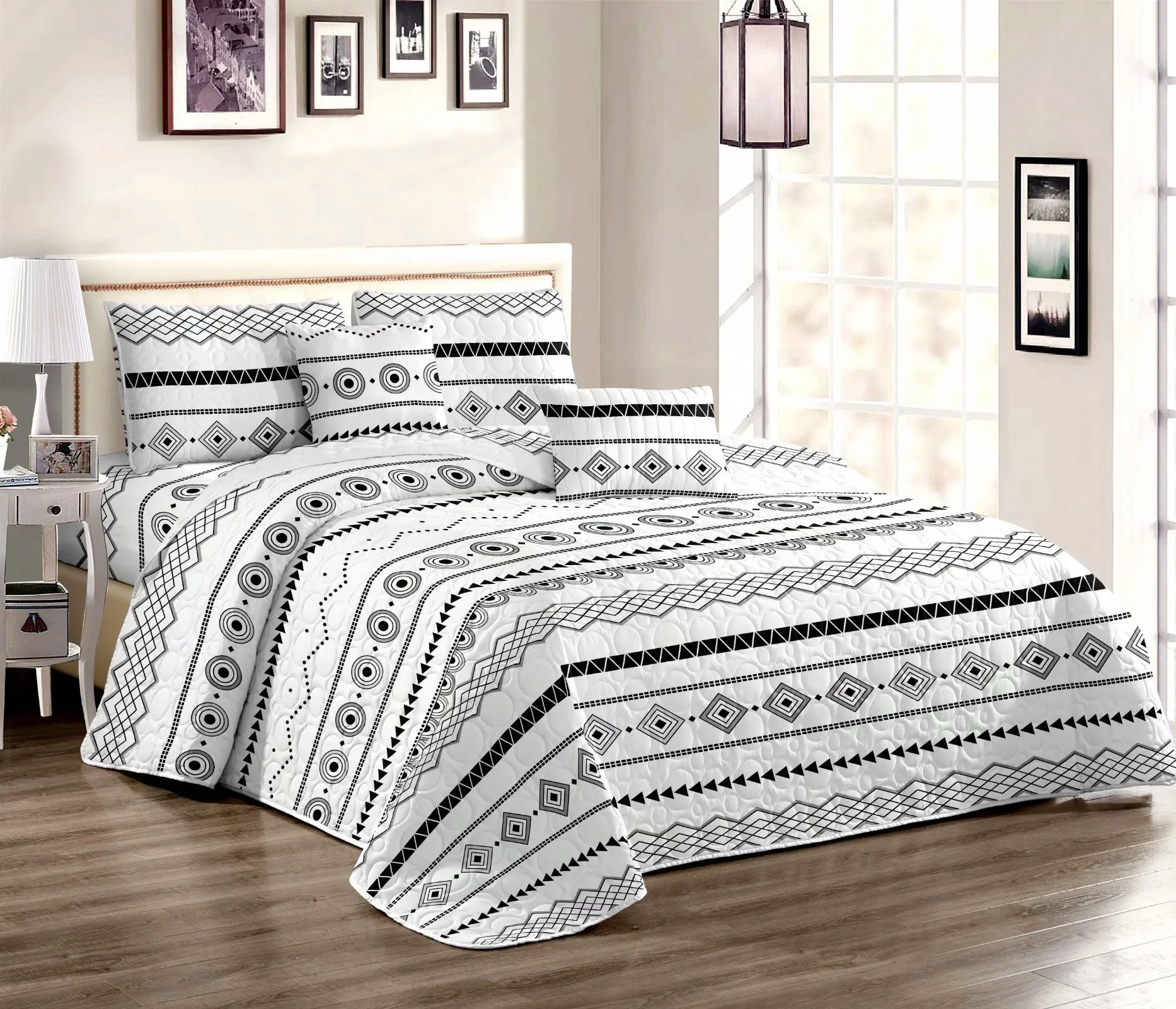 Wholesale Comfortable Stock Active Design Microfiber Printed 3 pcs Quilt Cover Bedspread