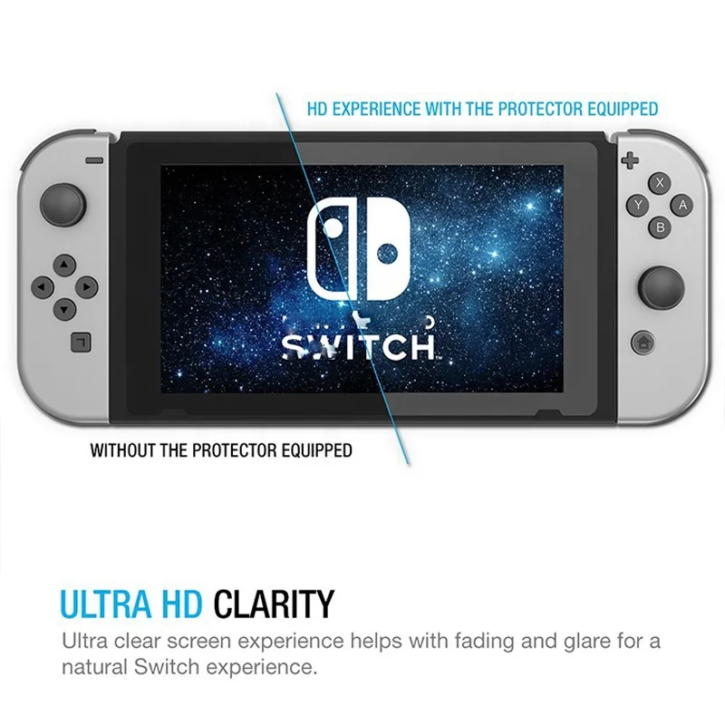 Прозрачное закаленное стекло 2PCK 2.5D HD для защиты экрана игрового плеера Nintendo Switch Защита