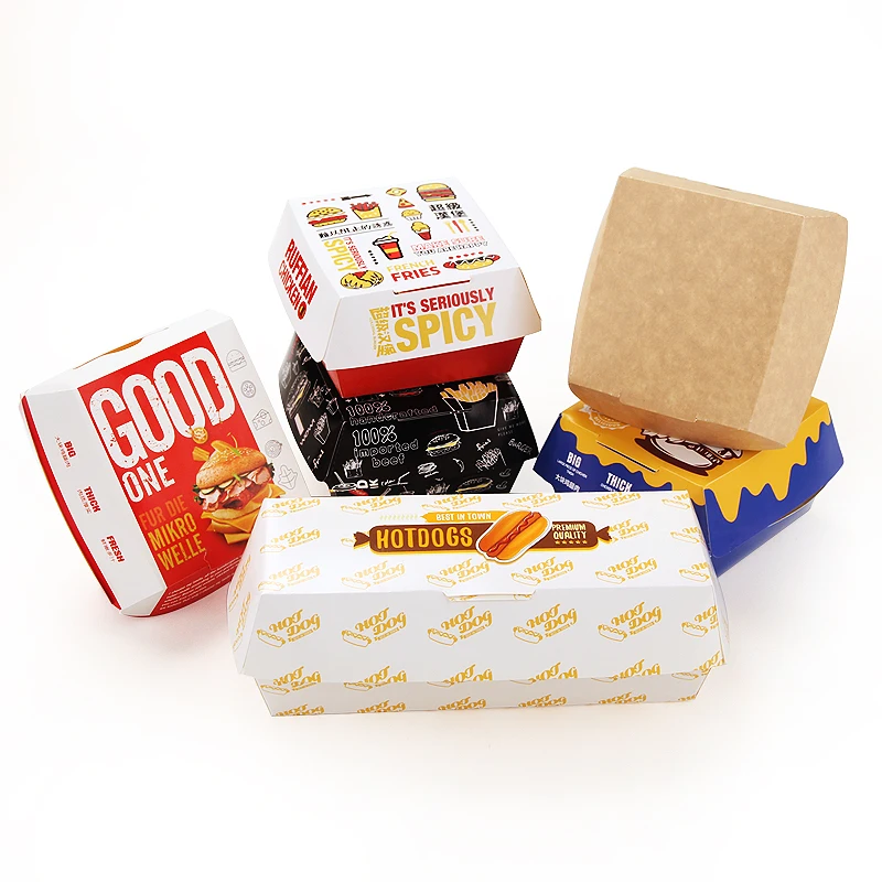 Hamburger box  take away kraft emballage custom size and logo printing