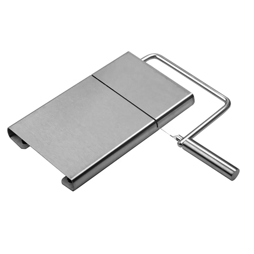 2022 Amazon Hot Sale Kitchen Utensils Durable Stainless Steel Cheese Slicer Butter Cutting Board With Wire Serving Board