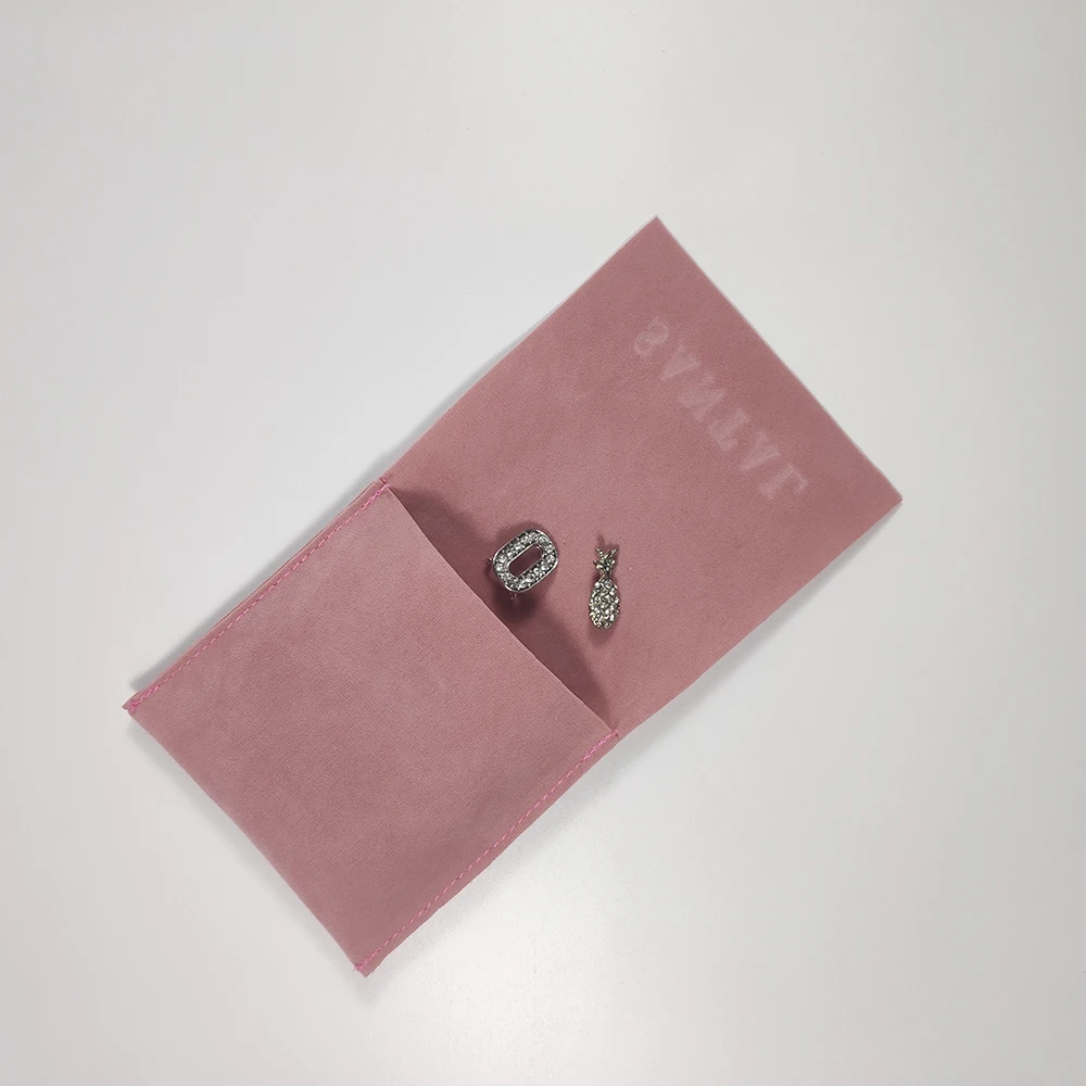 Small Velvet Pouch Bag Luxury Envelope Suede Jewelry Pouch for earrings Mini Pink Velvet Pouch