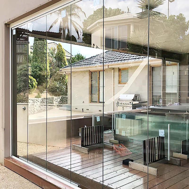 Simple Style Stand Bad Weather Like Typhoons Hurricane Gazebo Glass Door Terrace Frameless Verandah Waterproof