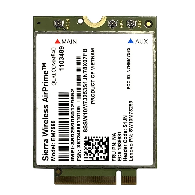 Sierra Wireless EM7565 LTE-Advanced Pro Module Cat 12 Global Connectivity with 3G Fallback for Thinkpad Carbon X1 6th Laptop