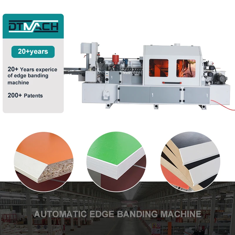 DTMACH full automatic 45 degree bevel incline and straight edge banding machine edge bander mdf edge binding machine automatic