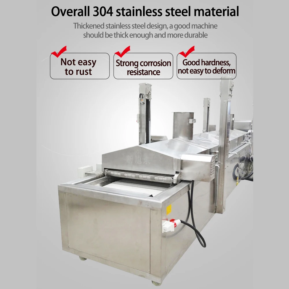 TCA high quality automatic meat floss fried potato plantain chips brosted chicken deep frying machine