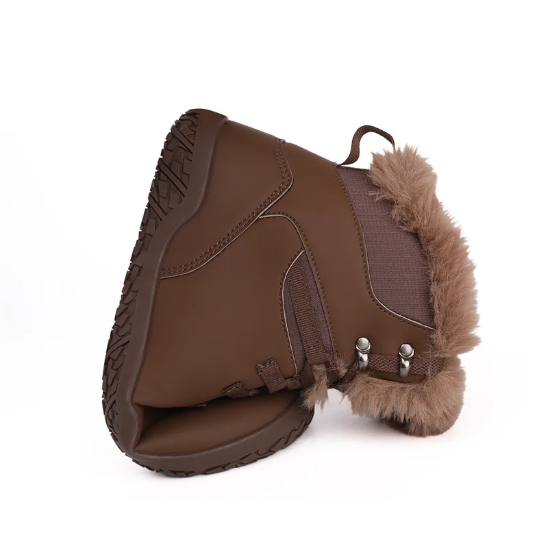 Non-slip Men Winter Outdoor Barefoot Boots Hiking Women Ankle Boots Plush Warm Snow Shoes