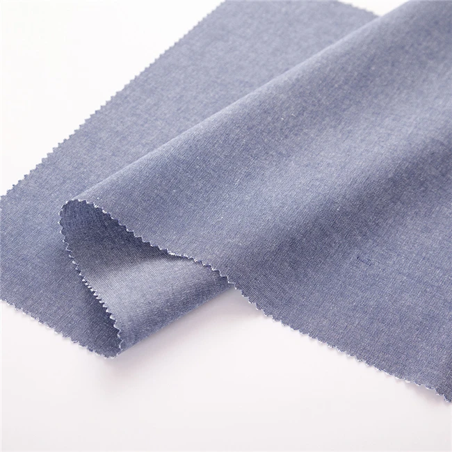 Modern Design Blue Pure Color chambray fabric Cotton Polyester fabric